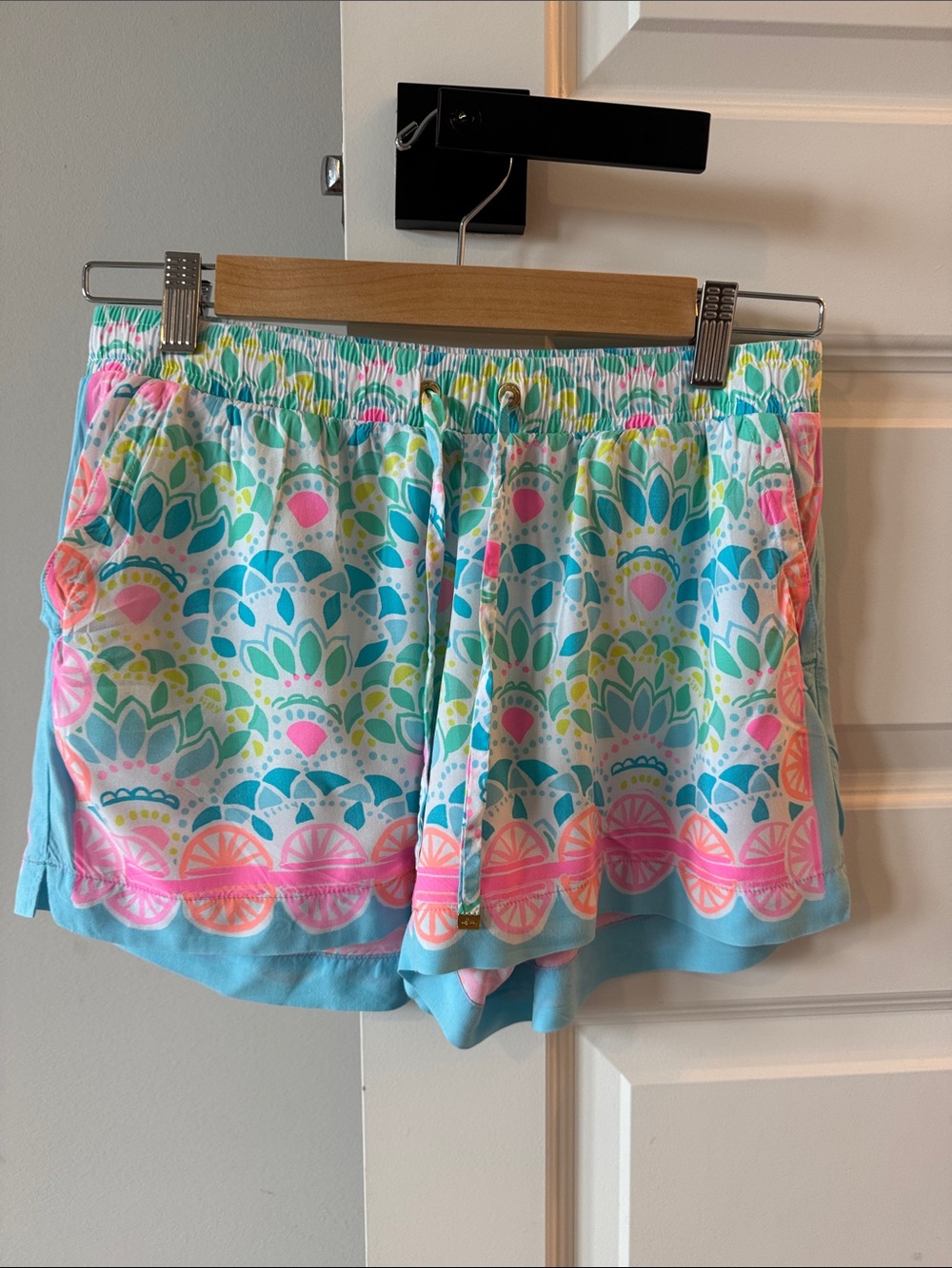 Lilly Pulitzer Katia Shorts Light Blue Multi Floral/Citrus Print